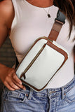 White Adjustable Strap Mini PU Leather Crossbody Bag