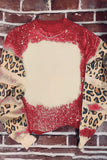 Fiery Red Tie Dye Leopard Drop Shoulder Sweatshirt