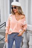 Women's Floral Cardigan Sweaters V-Neck