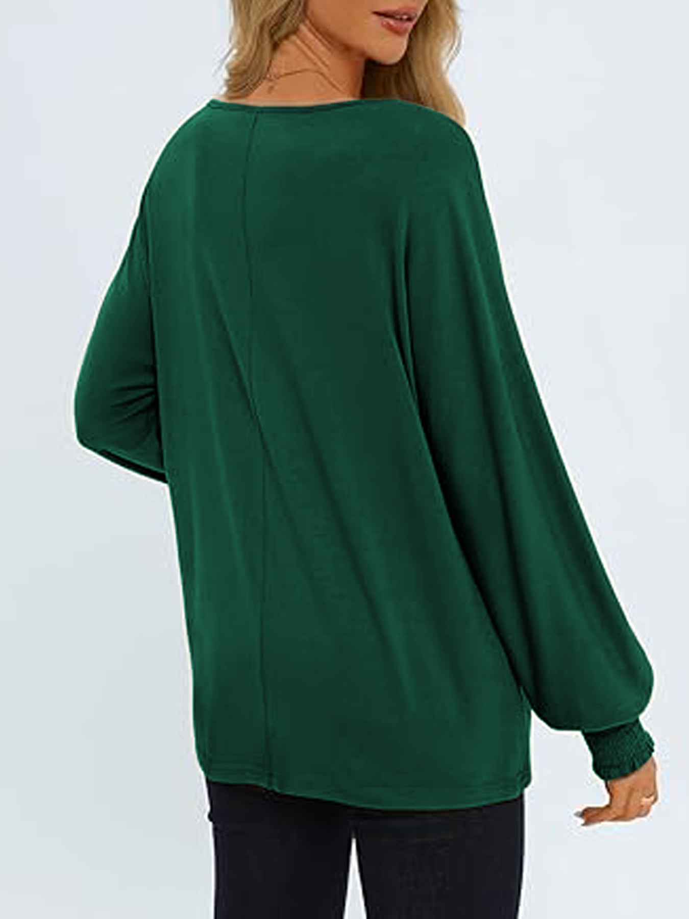 Women's Tunic Tops Pleated Crew Neck Shirts