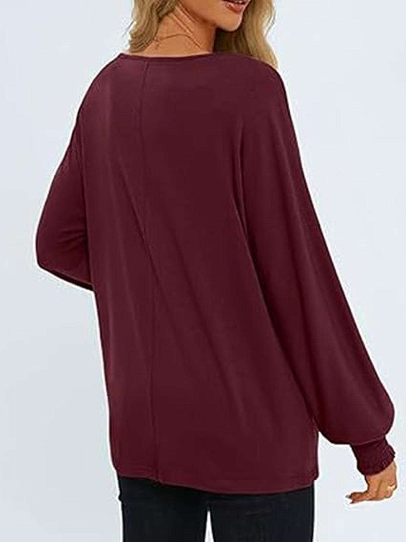 Women's Tunic Tops Pleated Crew Neck Shirts