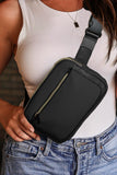 Black Minimalist Multi-zipped Crossbody Bag