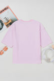 Light Pink Flag Bow Graphic Crewneck Tee