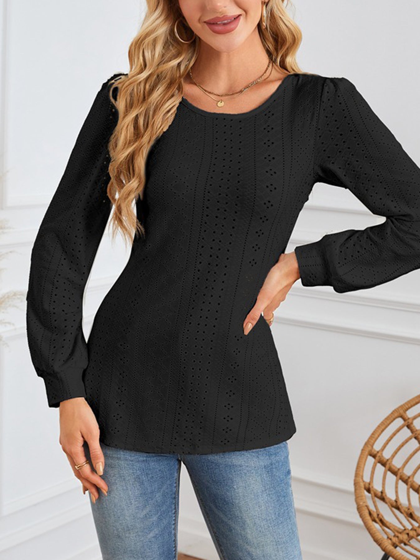 Long Sleeve Shirts Womens Pleated Business