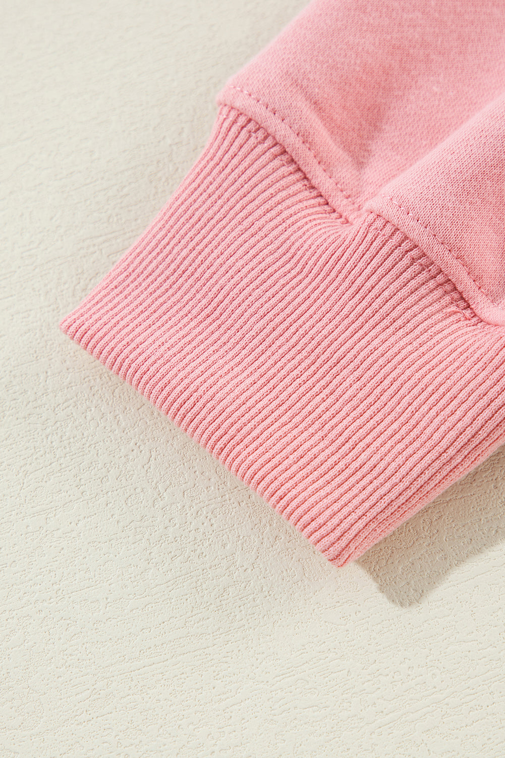 Pink Solid Classic Crewneck Pullover Sweatshirt