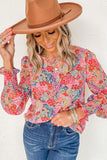 Multicolor Puff Sleeve Floral Blouse