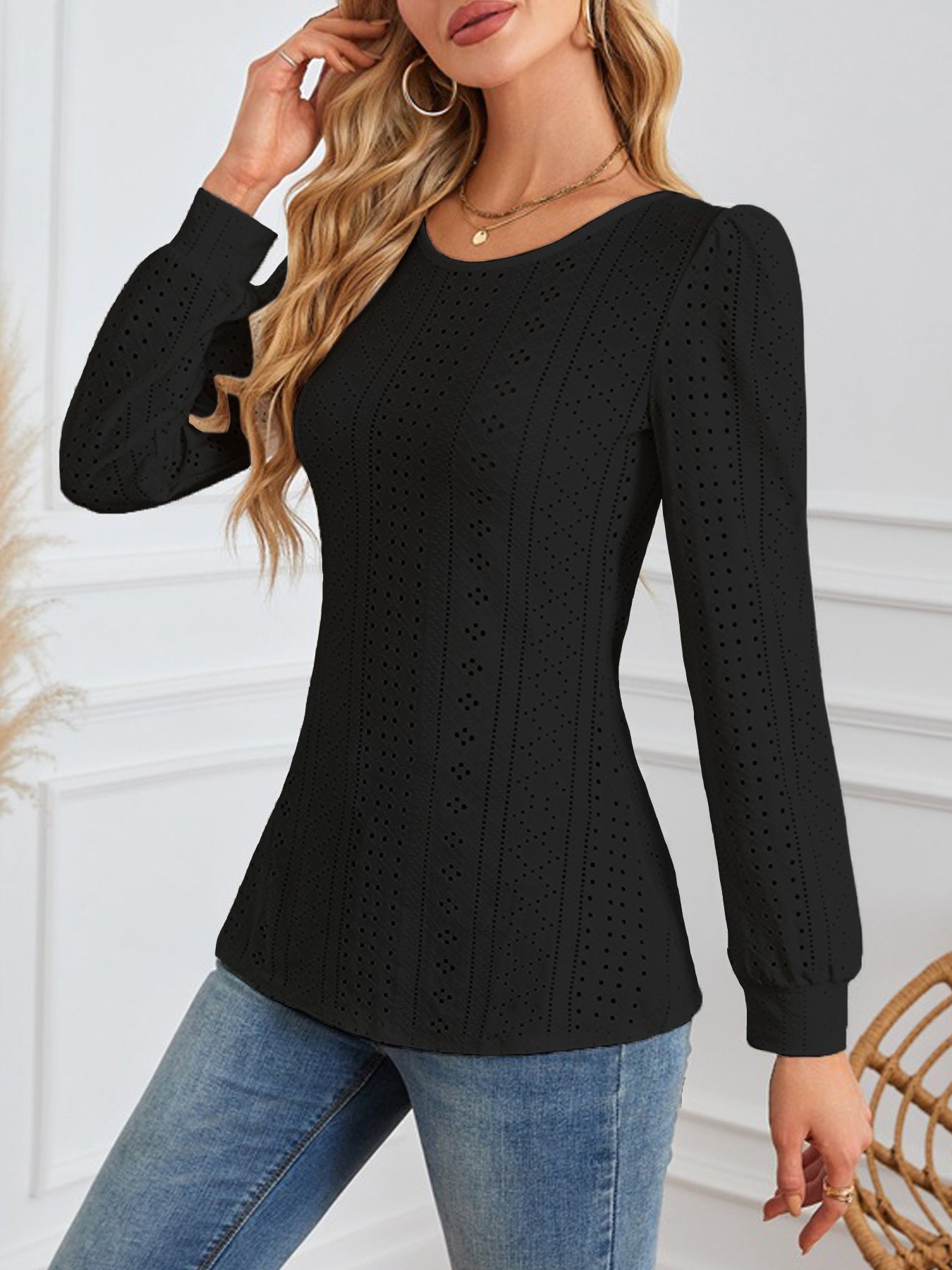 Long Sleeve Shirts Womens Pleated Business