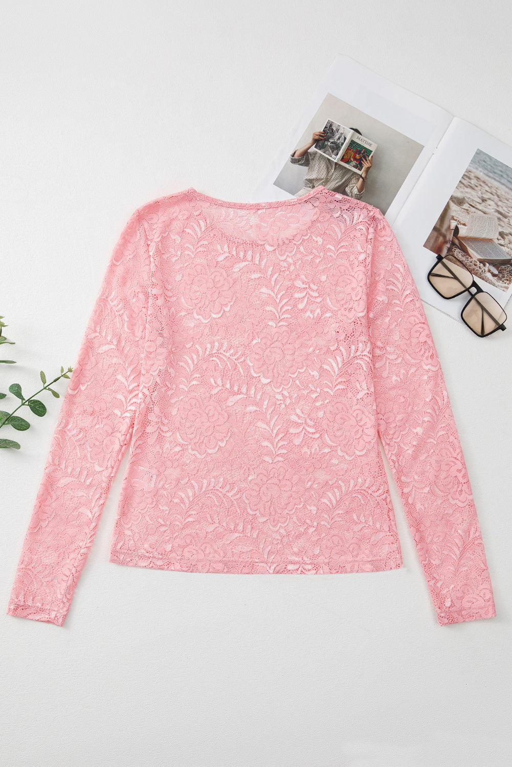 Blossom Floral Lace Sheer Long Sleeve Top