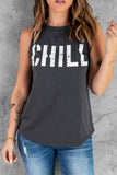 Gray CHILL Graphic Print Tank Top