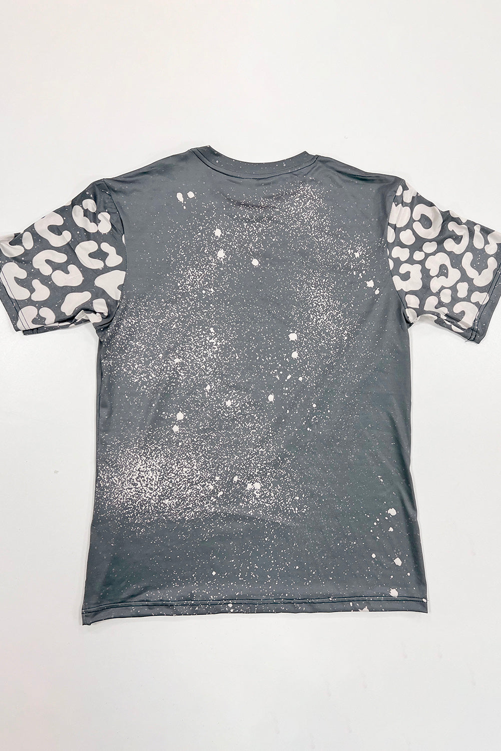 Gray Bleached Leopard Short Sleeve T-shirt