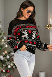 Women Christmas Tree Reindeer Knit Sweater