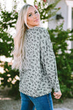 Leopard Animal Print Stitching Loose Long Sleeve Top