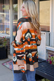 Orange Western Tribal Aztec Print Cardigan