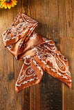 Gold Flame Vintage Fashion Satin Paisley Flower Prints Square Scarf