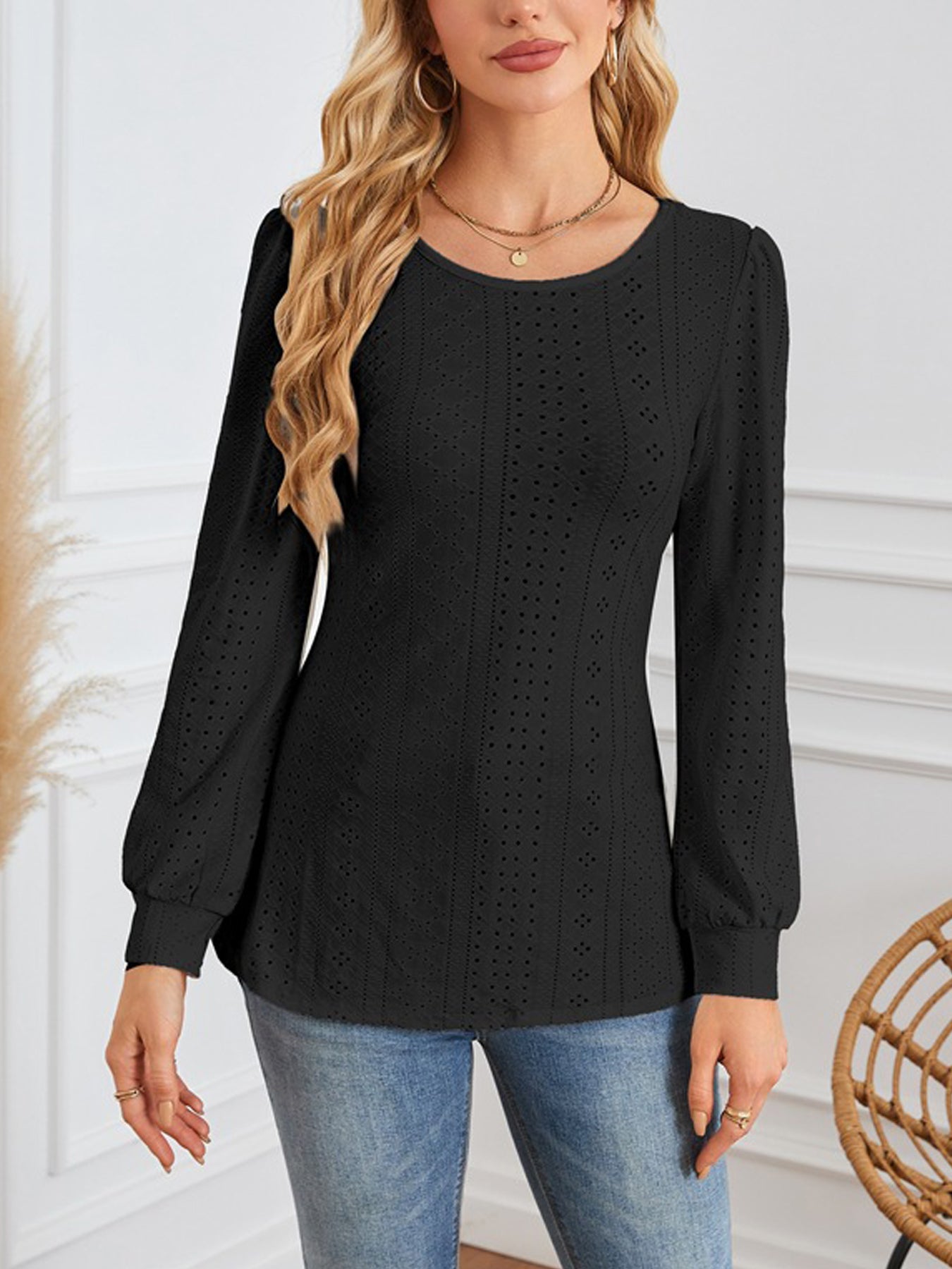 Long Sleeve Shirts Womens Pleated Business