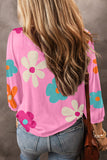 Rose Cute Flower Print Bracelet Sleeve Top