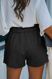 Black Cotton Blend Pocketed Knit Shorts