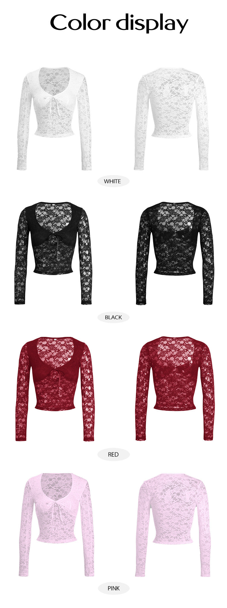 Women's Mesh Top Mock Neck Blouse Lace Tops