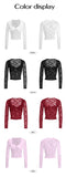 Women's Mesh Top Mock Neck Blouse Lace Tops