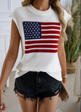 Women's American Flag Graphic Cap Sleeve Vest