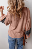 Women Patchwork Textured Drawstring Sweatshirts