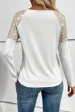 Women Splicing Sequin Tops Crewneck Long Sleeve