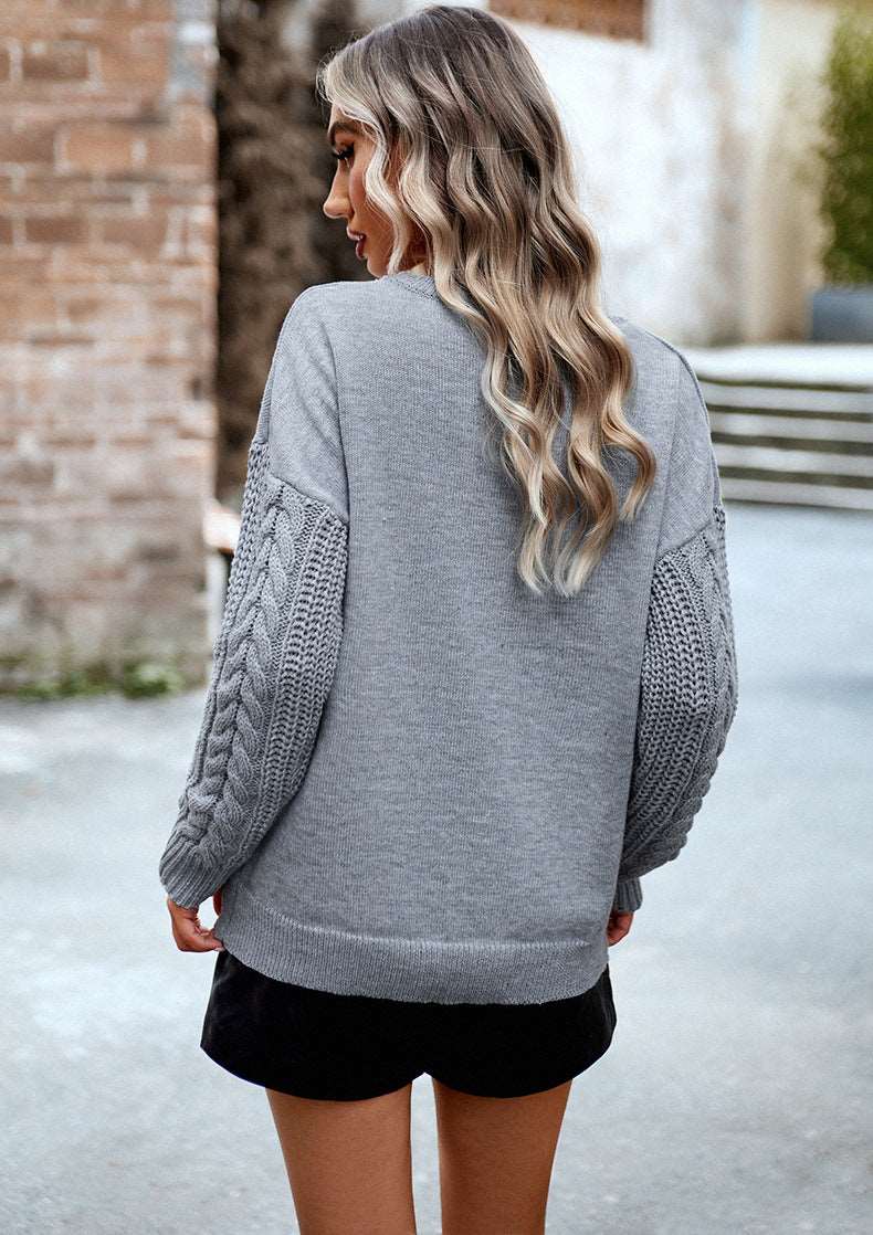 Parchment Chunky Knit Sleeve Drop Shoulder Sweater