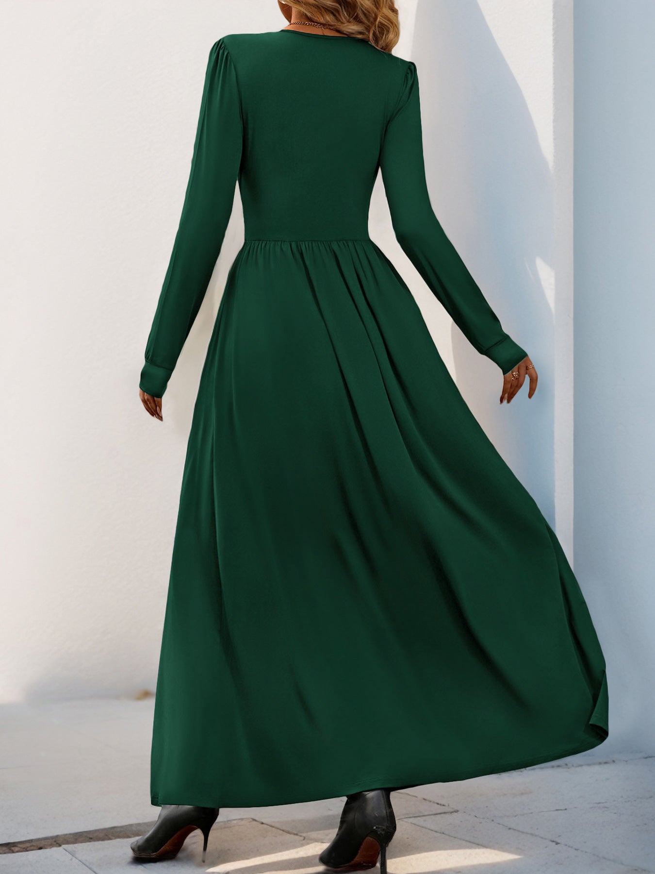 Women Dress V Neck Long Sleeve Dresses