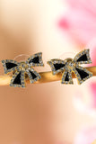 Black Rhinestone Bow Knot Stud Earrings