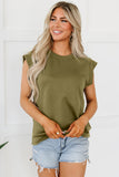 Guacamole Green Studded Short Sleeve Top