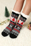 Black Christmas Tree Pattern Thermal Socks