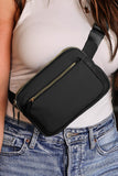 Black Minimalist Multi-zipped Crossbody Bag