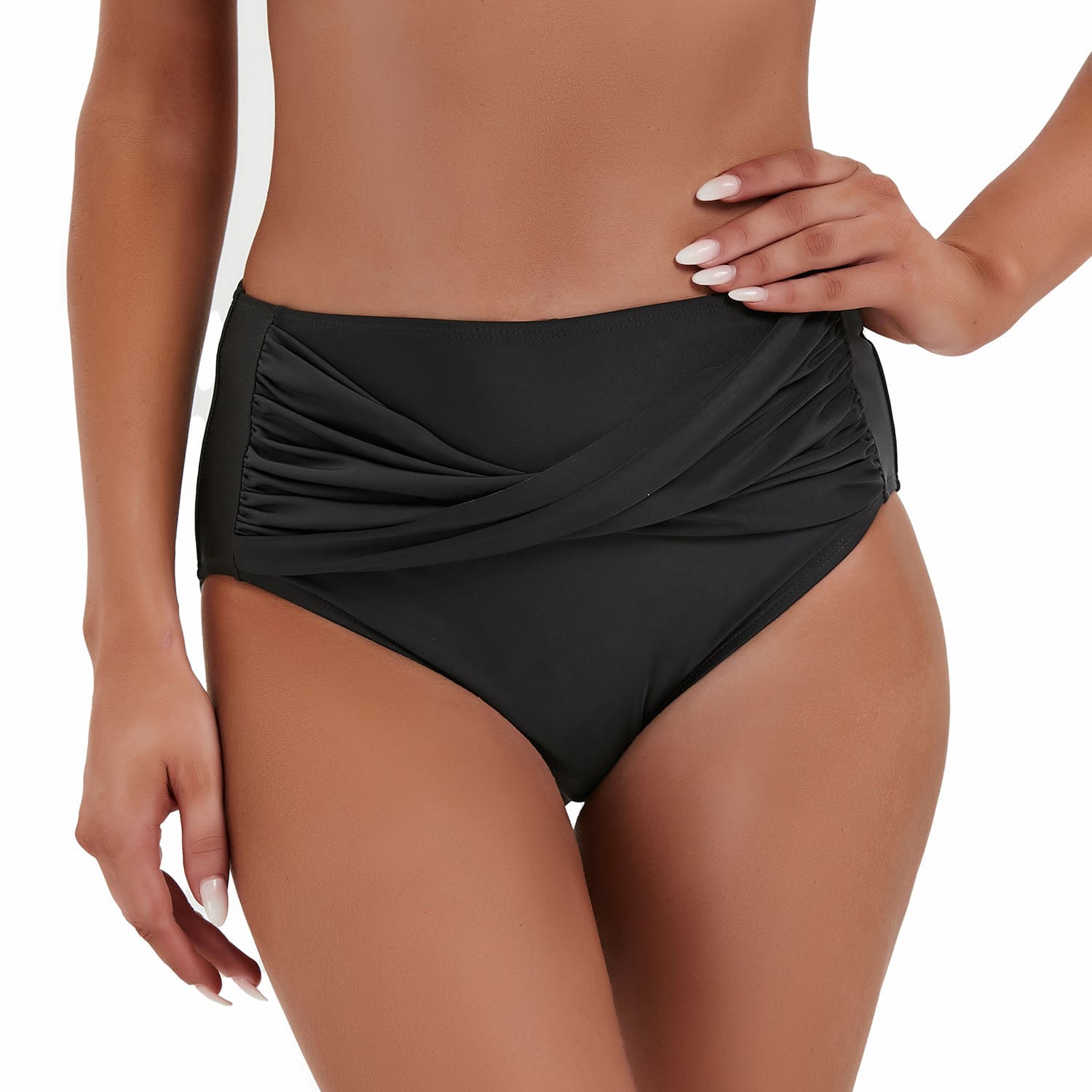 Plissierte Badeshorts Badehosen Damen Badeanzug Retro