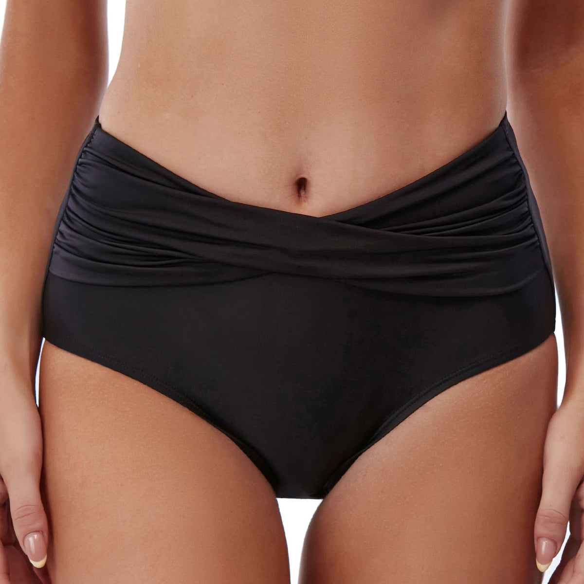 Damen Badeshorts Badeanzug bauchweg V-Design